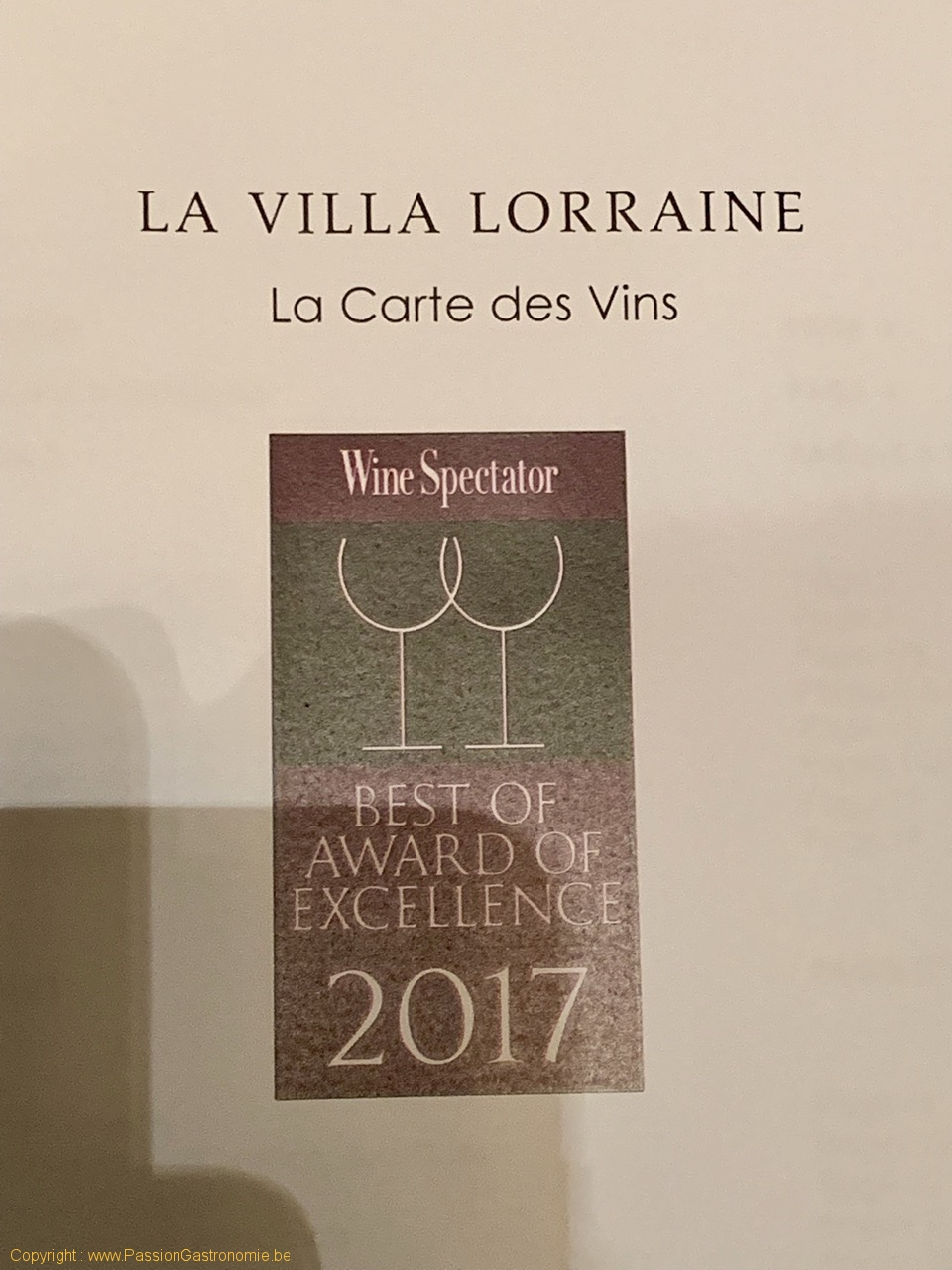 Restaurant La Villa Lorraine - La carte des vins