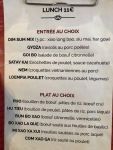 Restaurant Yi Chan - La carte du lunch Restaurant Yi Chan - La carte du lunch