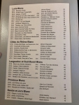 Restaurant Zur Post - La carte des vins : les blancs de France