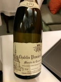 Restaurant Comme Chez Soi - Chablis 1er Cru Raveneau 2012 Montée de tonnerre