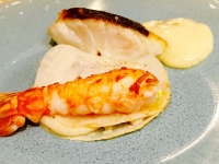 Daurade Langoustine Stirwen Restaurant gastronomique Etterbeek