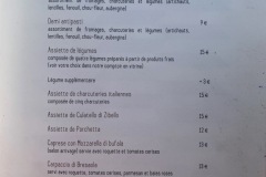 Trattoria Sotto Il Ponte - La carte des antipasti Trattoria Sotto Il Ponte - La carte des antipasti
