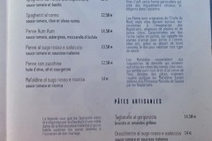 Trattoria Sotto Il Ponte - La carte des pâtes Trattoria Sotto Il Ponte - La carte des pâtes
